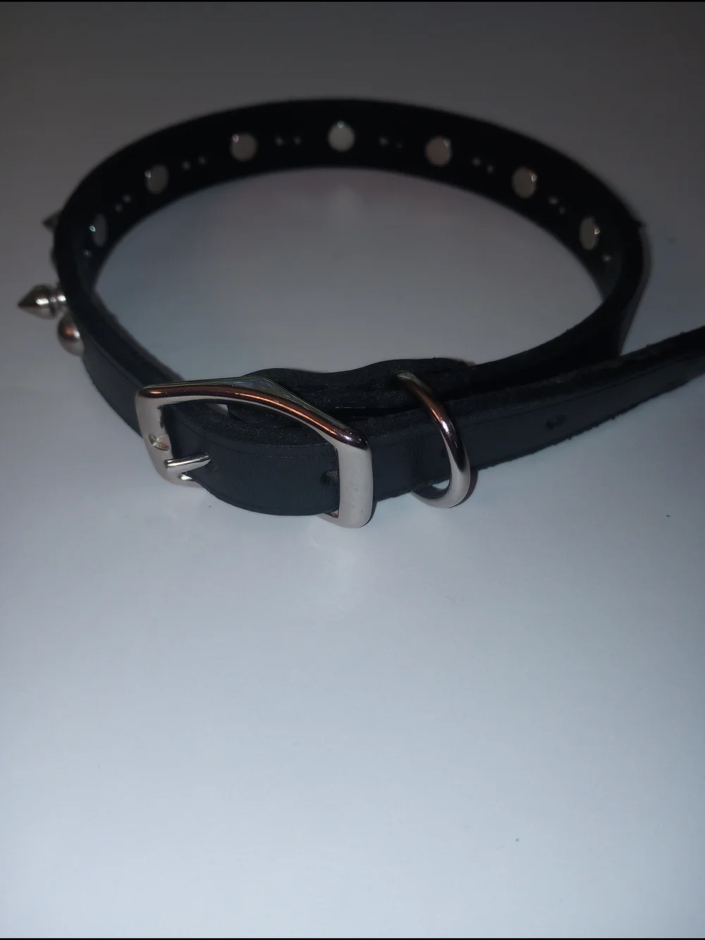 Black Spike Studded Leather Collar